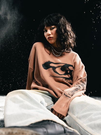 Waffle Tee black/Brown