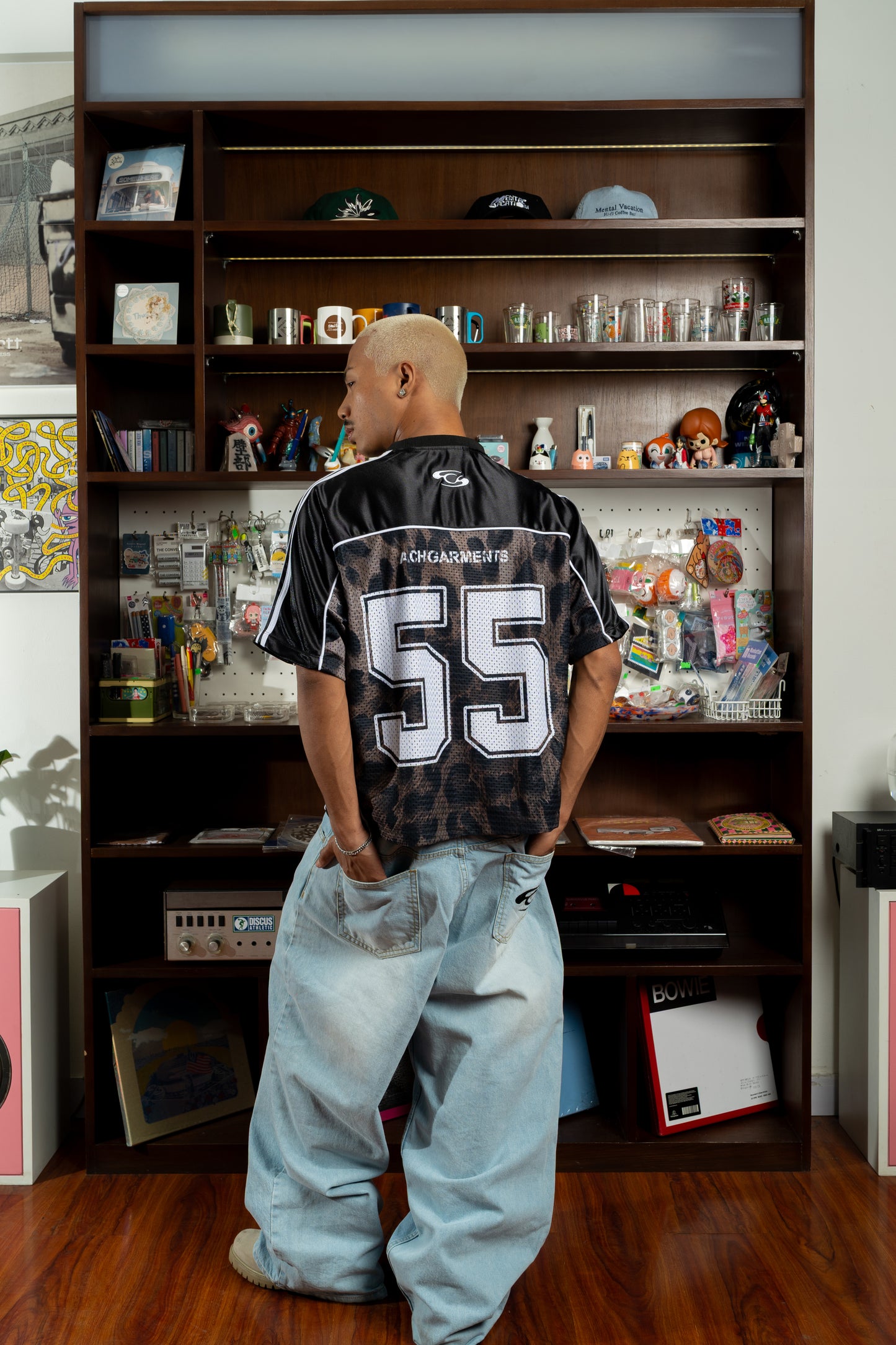 MESH JERSEY LEOPARD—       Pink & Black