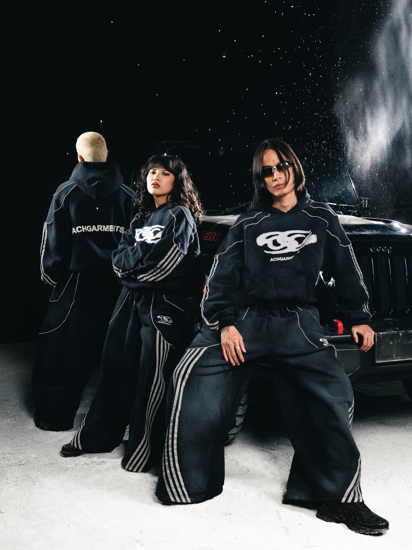 Hoodie & Sweatpants Reflective Black/White