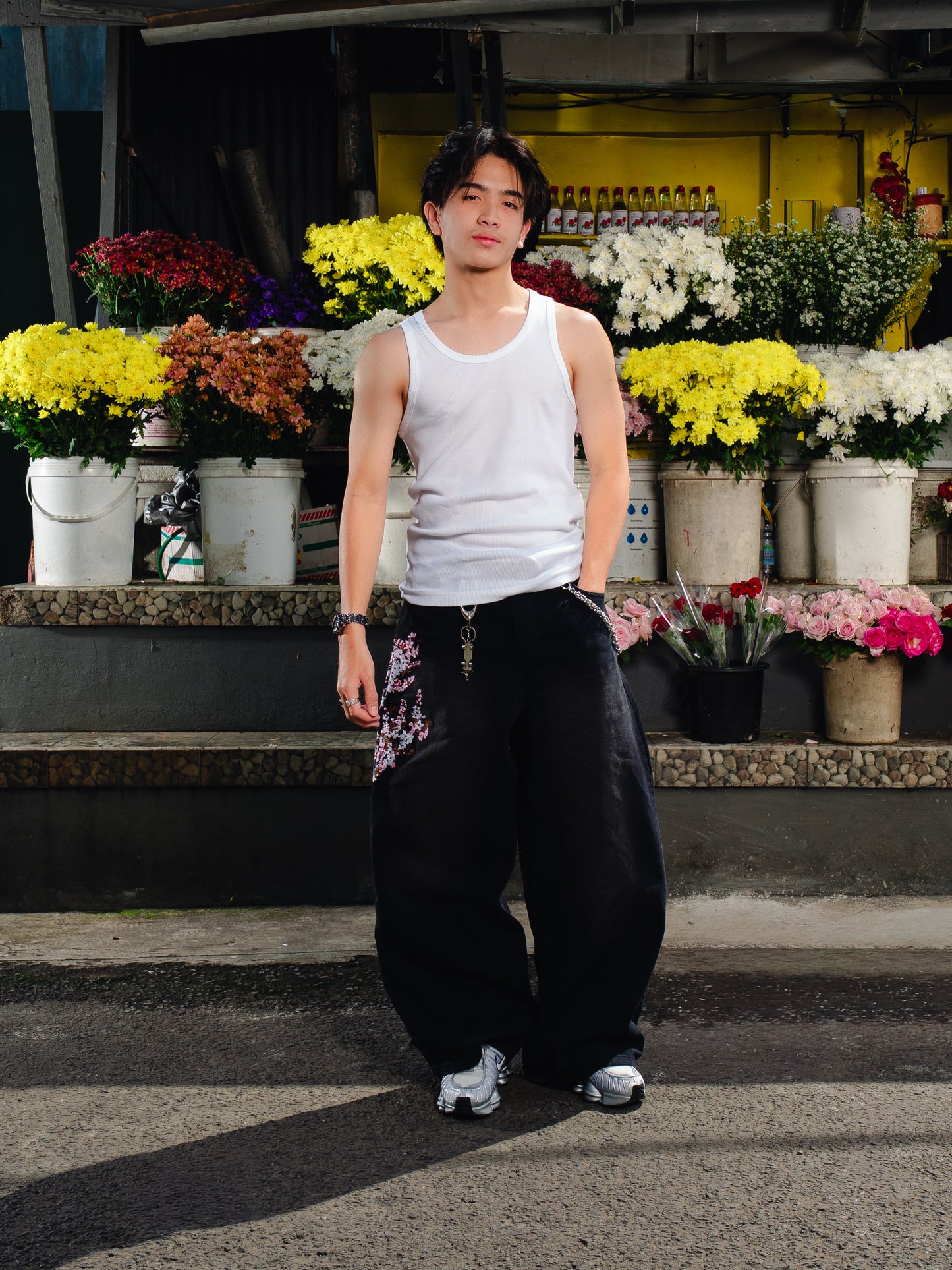 Baggy Floral Denim