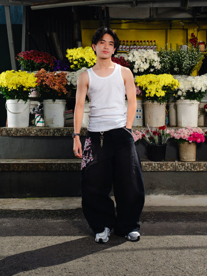 Baggy Floral Denim