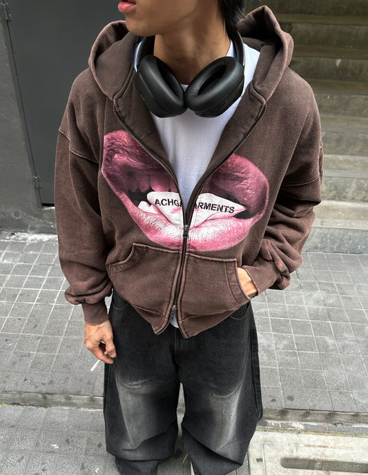 HOODIE DOUBLE ZIPPER LIPS